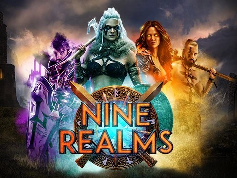 Nine Realms online game logo by Red Tiger Gaming on spincasinomexico.com