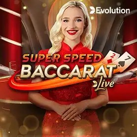 Super Speed Baccarat slot visual from Evolution available on spincasinomexico.com